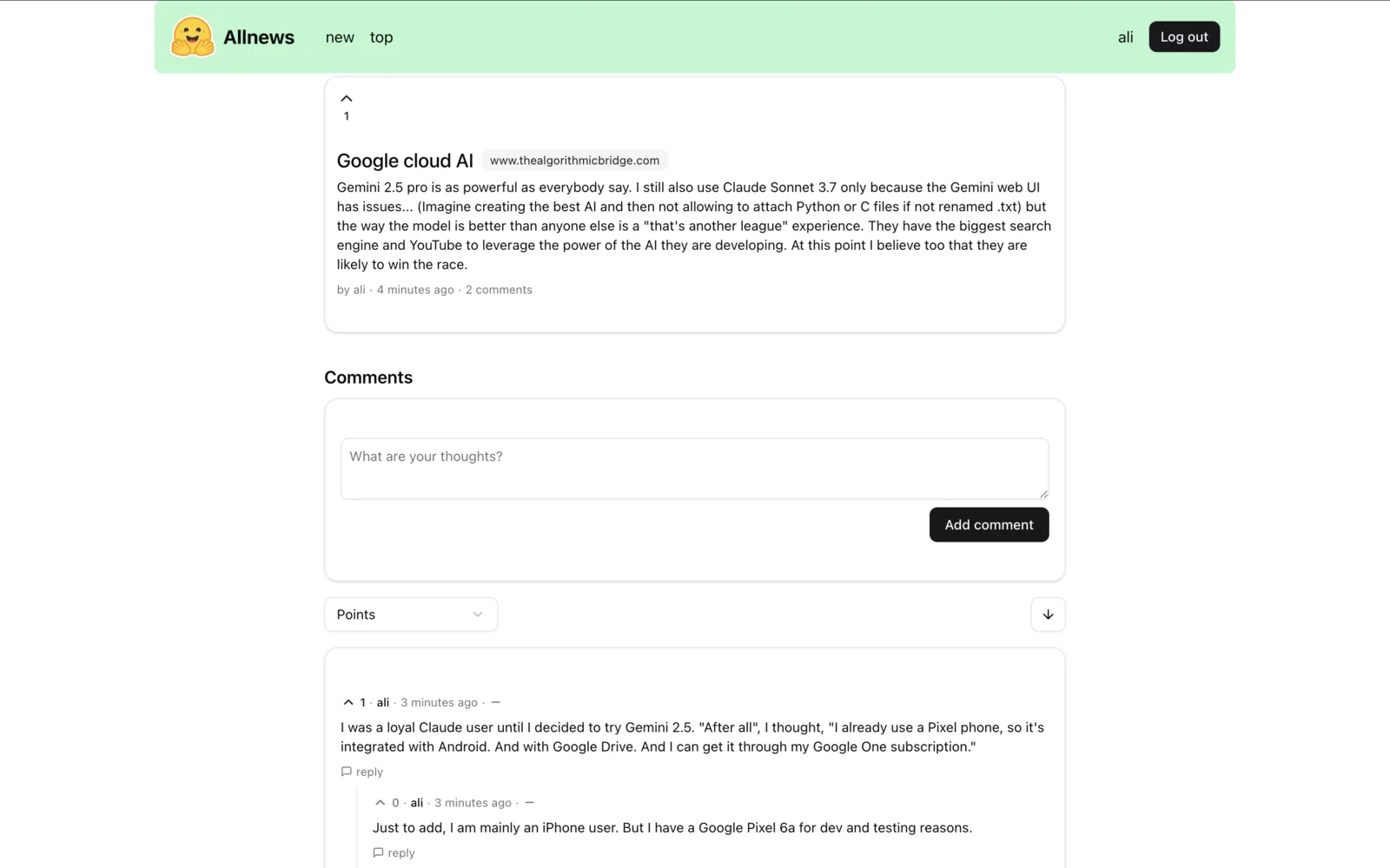 Screenshot of Allnews